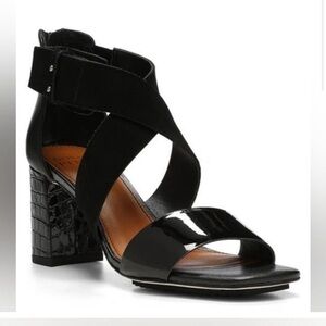 Donald Pliner Women's Pavla Patent Leather Slingback Heeled Sandal - Black